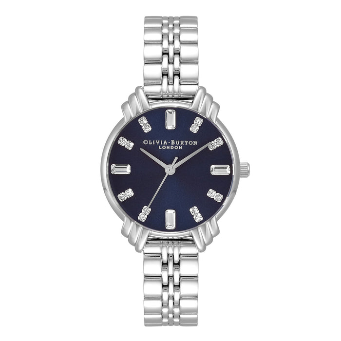 Oliva Burton Classic Blue & Silver Bracelet Watch