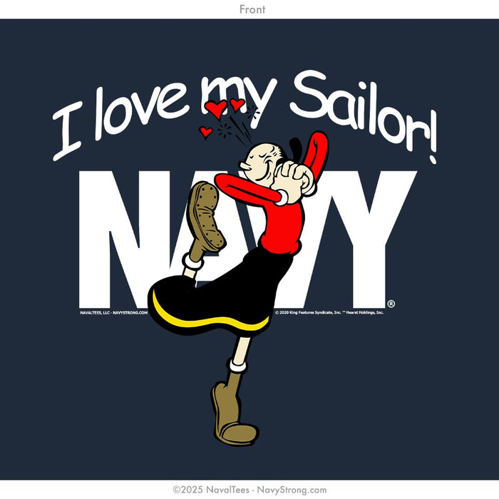 "Olive Oyl - Love My Sailor" Ladies Tee | Navy