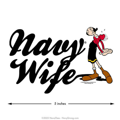 "Olive Oyl - Navy Wife" | 5.5 inch Vinyl Decal