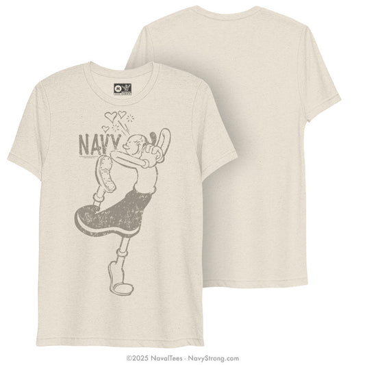 "Olive Oyl Hearts" Ladies Tee | Oatmeal