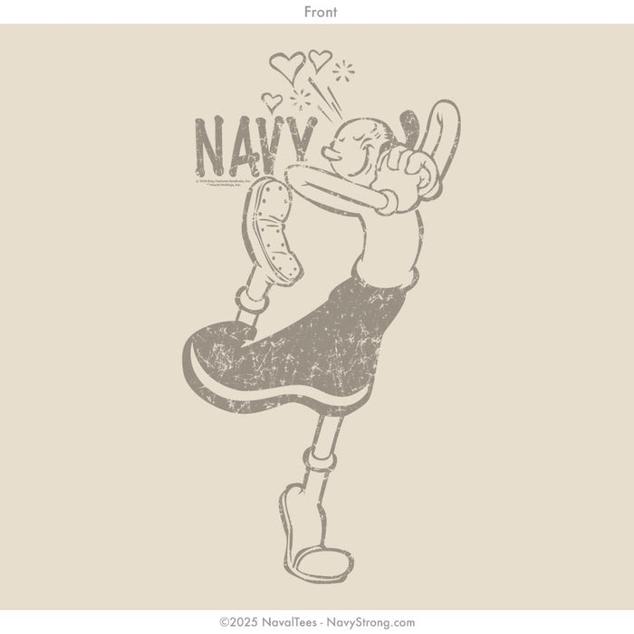 "Olive Oyl Hearts" Ladies Tee | Oatmeal