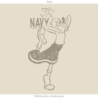 "Olive Oyl Hearts" Ladies Tee | Oatmeal