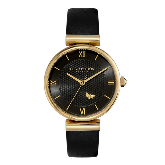 Olivia Burton Signature Minima Bee Watch - Black & Gold