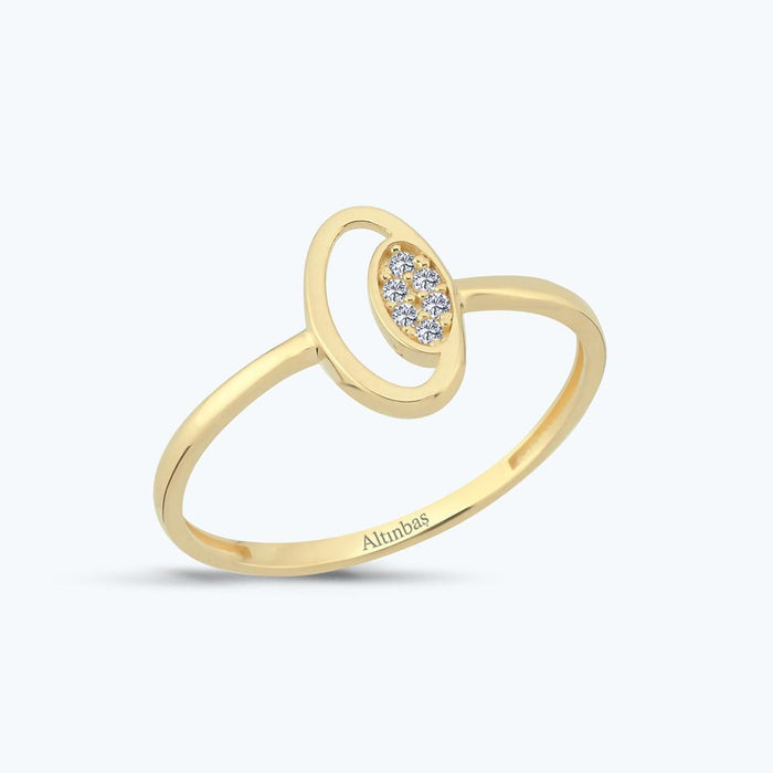Ovaler Stein Goldring