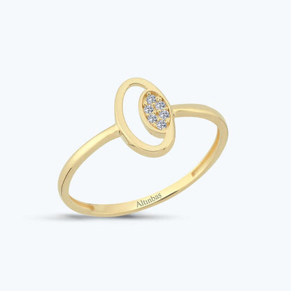 Ovaler Stein Goldring