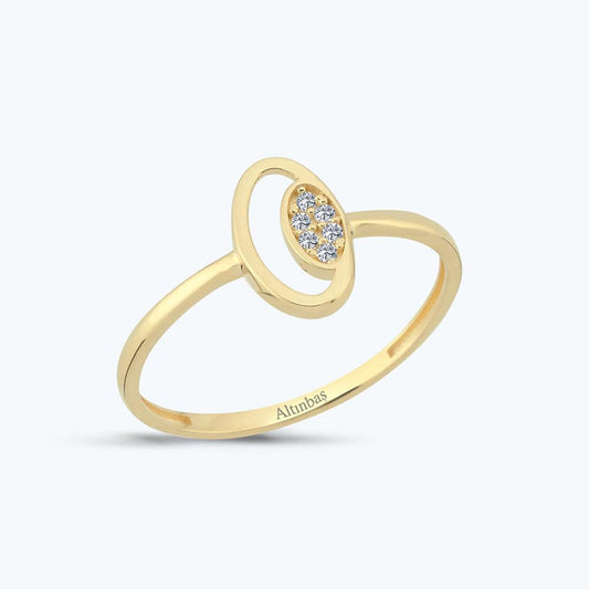 Ovaler Stein Goldring