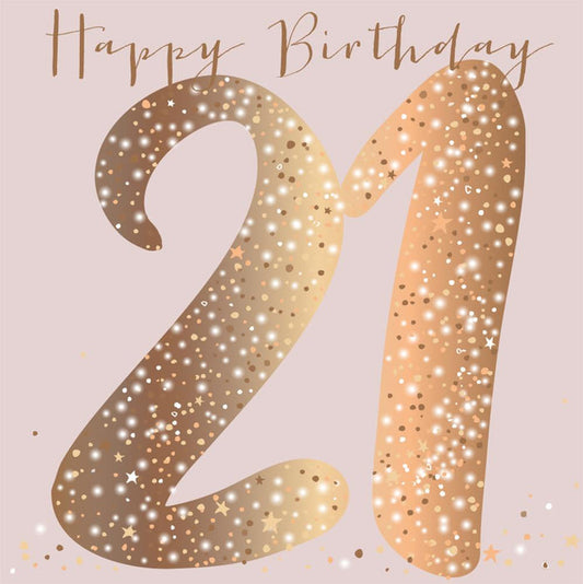 Paloma Blush Happy Birthday 21st Greetings Card