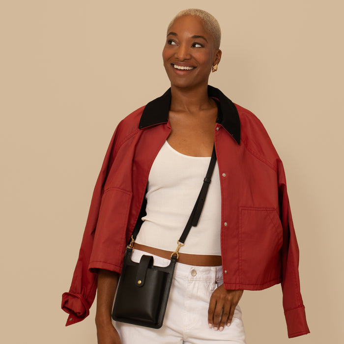 Parker Phone Bag with Maya Wristlet - Black/Gold