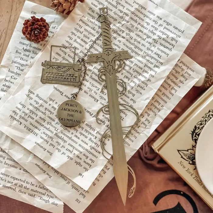 Percy Jackson Inspired: Riptide Sword Metal Bookmark