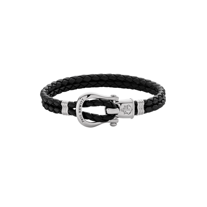 Armband Phinity Silber Leder Schwarz