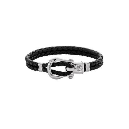 Armband Phinity Silber Leder Schwarz