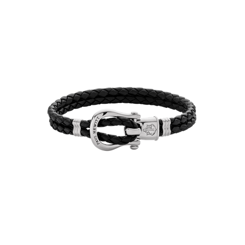 Armband Phinity Silber Leder Schwarz