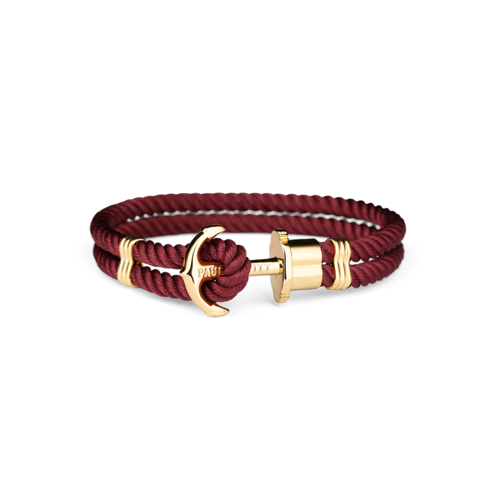 Ankerarmband Phrep Gold Nylon Dark Berry