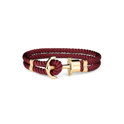 Ankerarmband Phrep Gold Nylon Dark Berry