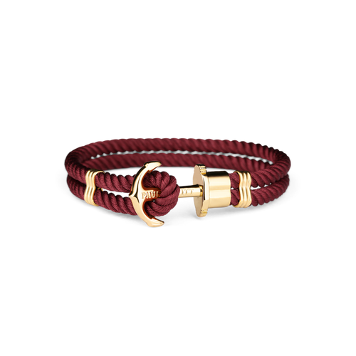 Ankerarmband Phrep Gold Nylon Dark Berry