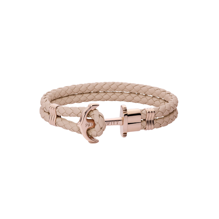 Ankerarmband Phrep Roségold Leder Hazelnut