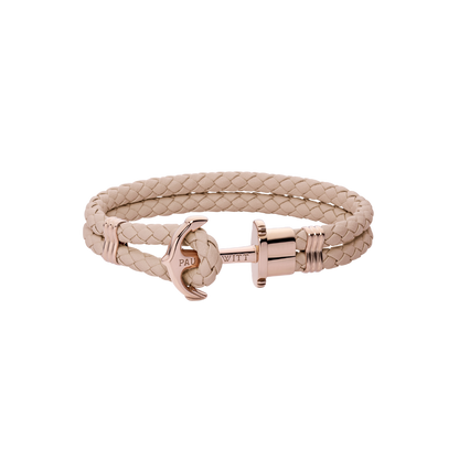 Ankerarmband Phrep Roségold Leder Hazelnut