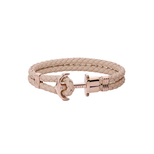 Ankerarmband Phrep Roségold Leder Hazelnut