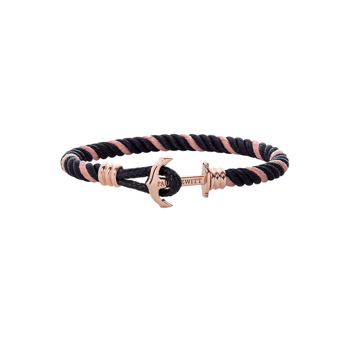 Phrep Lite Armband Roségold Nylon Pink Rose Schwarz