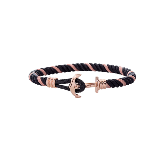 Phrep Lite Armband Roségold Nylon Pink Rose Schwarz