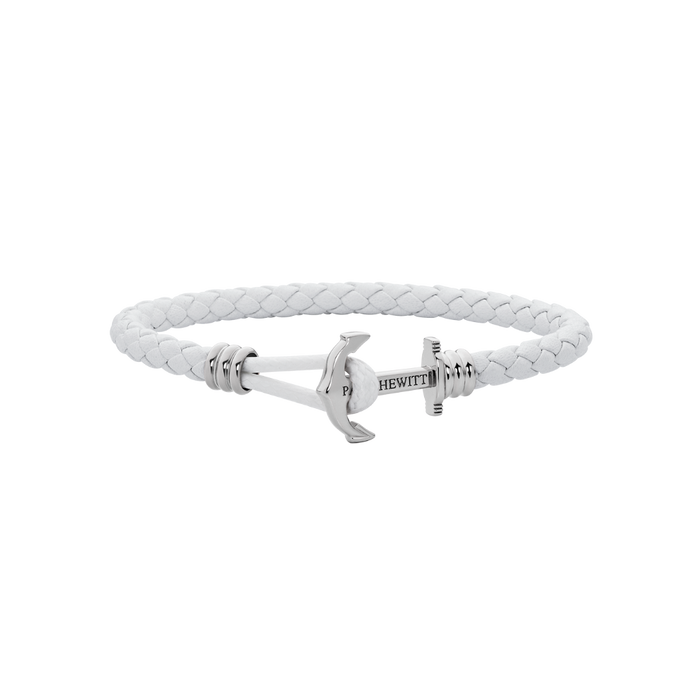 Ankerarmband Phrep Lite Silber Leder Weiß