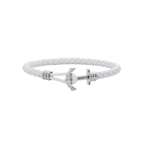 Ankerarmband Phrep Lite Silber Leder Weiß