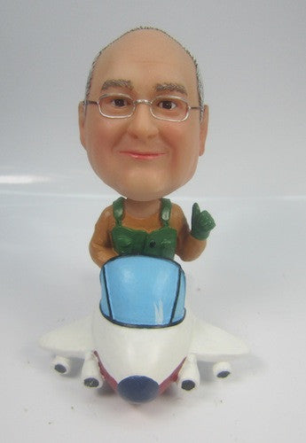 Pilot In Airplane Bobblehead - National Bobblehead HOF Store