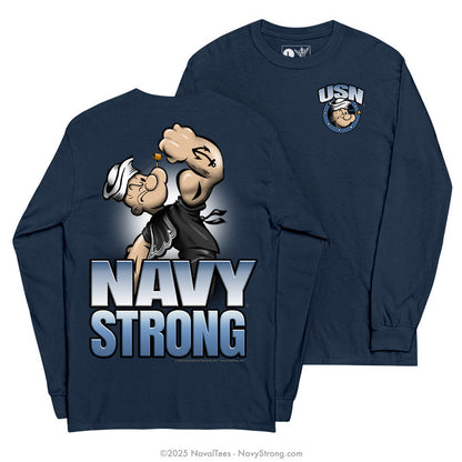 "Popeye Cracker Jack" Long Sleeve Tee | Navy