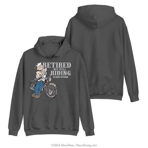 "Popeye Veteran Rider" Hooded Sweatshirt | Charcoal