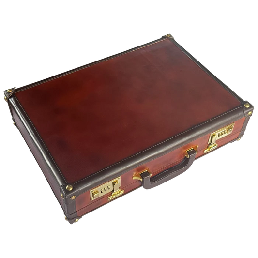 Premium Full-Grain Leather Briefcase | Hard Shell Attaché Case