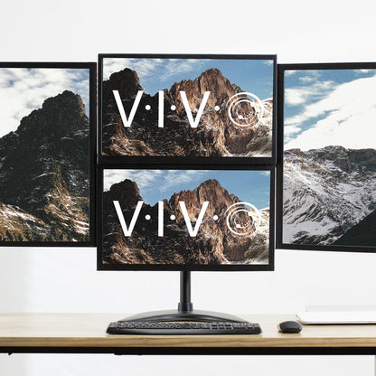 Quad Monitor Desk Stand - 13" to 27" Screens