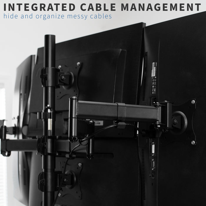 Quad Monitor Desk Stand - 13" to 27" Screens
