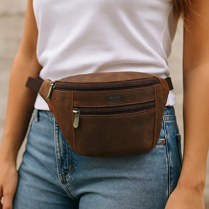 Rainier Leather Fanny Pack | Waist, Chest & Crossbody Sling Bag