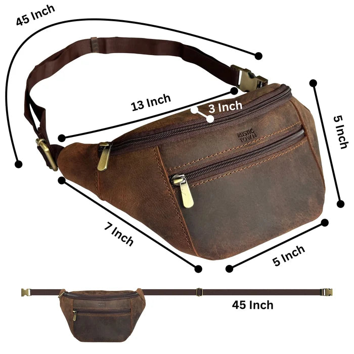Rainier Leather Fanny Pack | Waist, Chest & Crossbody Sling Bag