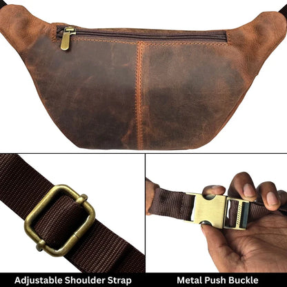 Rainier Leather Fanny Pack | Waist, Chest & Crossbody Sling Bag