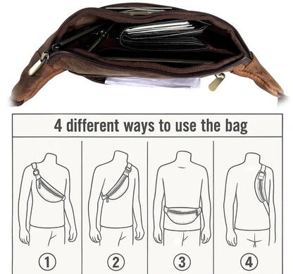 Rainier Leather Fanny Pack | Waist, Chest & Crossbody Sling Bag