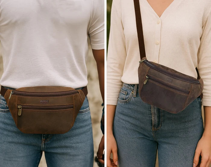 Rainier Leather Fanny Pack | Waist, Chest & Crossbody Sling Bag