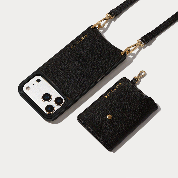 Remi Magnet Wallet Crossbody Phone Case - Black/Gold