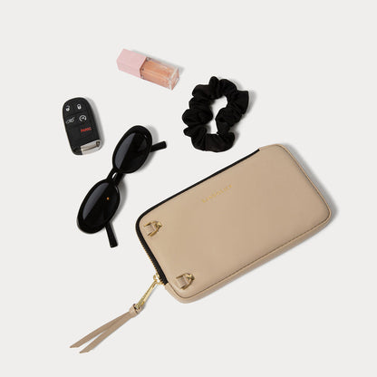 Remi Magnet Wallet Crossbody Phone Case Pouch Set - Beige/Gold
