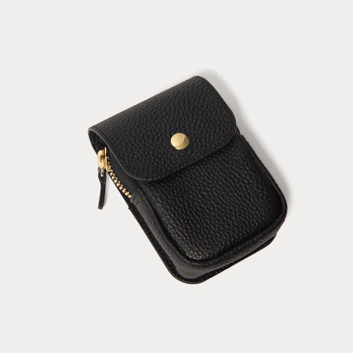Remi Magnetic Zipper Pouch - Black/Gold