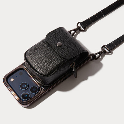 Remi Magnetic Zipper Pouch - Black/Pewter