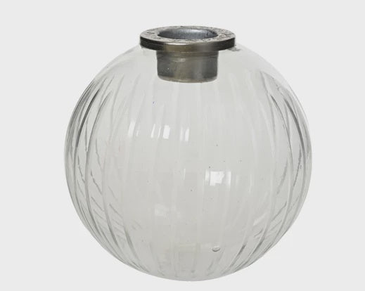 Ribbed Glass Candle Holder