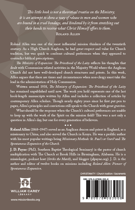 Roland Allen’s The Ministry of Expansion - MissionBooks.org