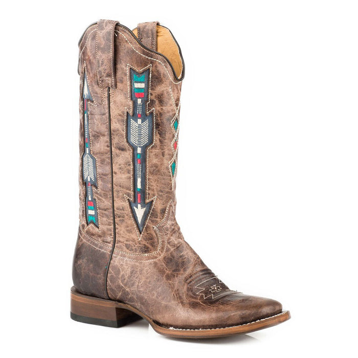 Roper Womens Waxy Brown Vamp & Shaft Boots