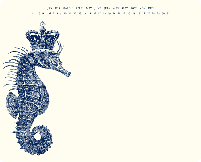 Royal Seahorse Mousepad Notepad