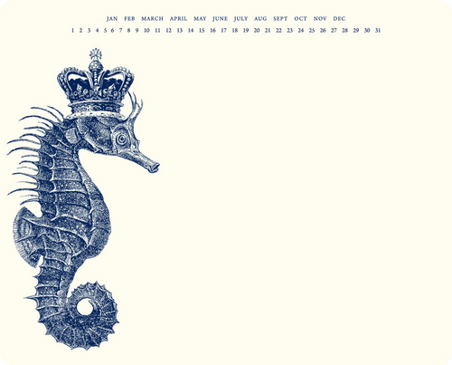 Royal Seahorse Mousepad Notepad