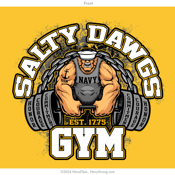 "Salty Dawg Gym" Crewneck Sweatshirt | Gold