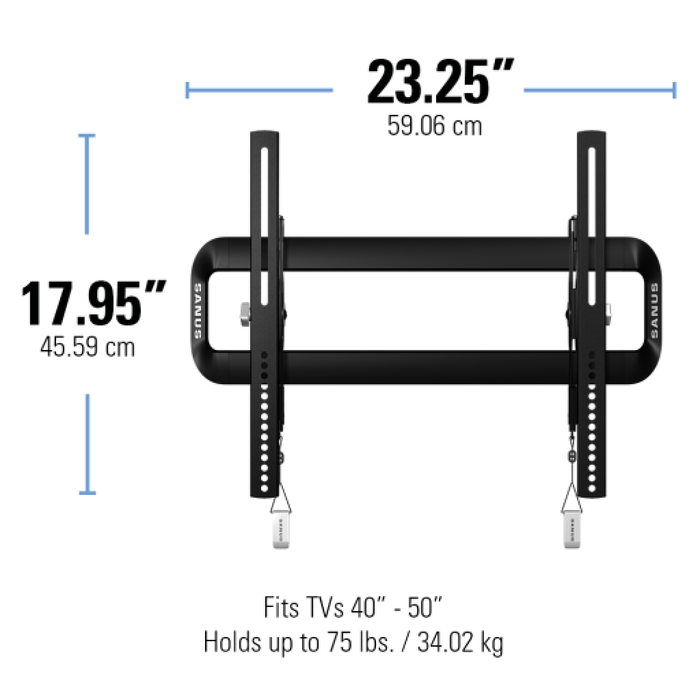 Sanus VMT5-B2 Tilting Wall Mount for Screens 40-50'' up to 34kg Black