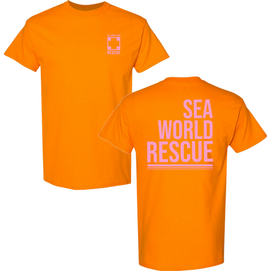 SeaWorld Rescue Orange Adult TeeSeaWorld Rescue Orange/Pink Adult Tee