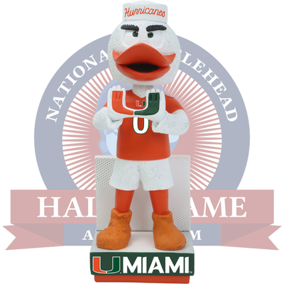 Sebastian the Ibis Miami Hurricanes Mascot Football Jersey Bobblehead
